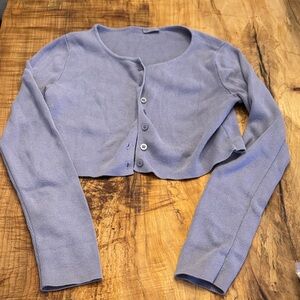 Lavender Knit Cropped Cardigan